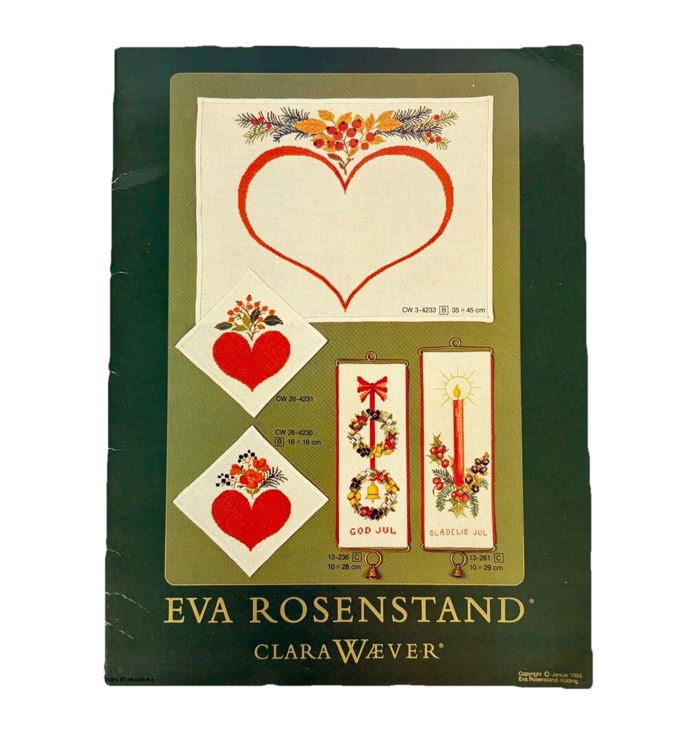Eva Rosenstand Clara Waever Danish Cross Stitch Catalog January 1985 Holiday